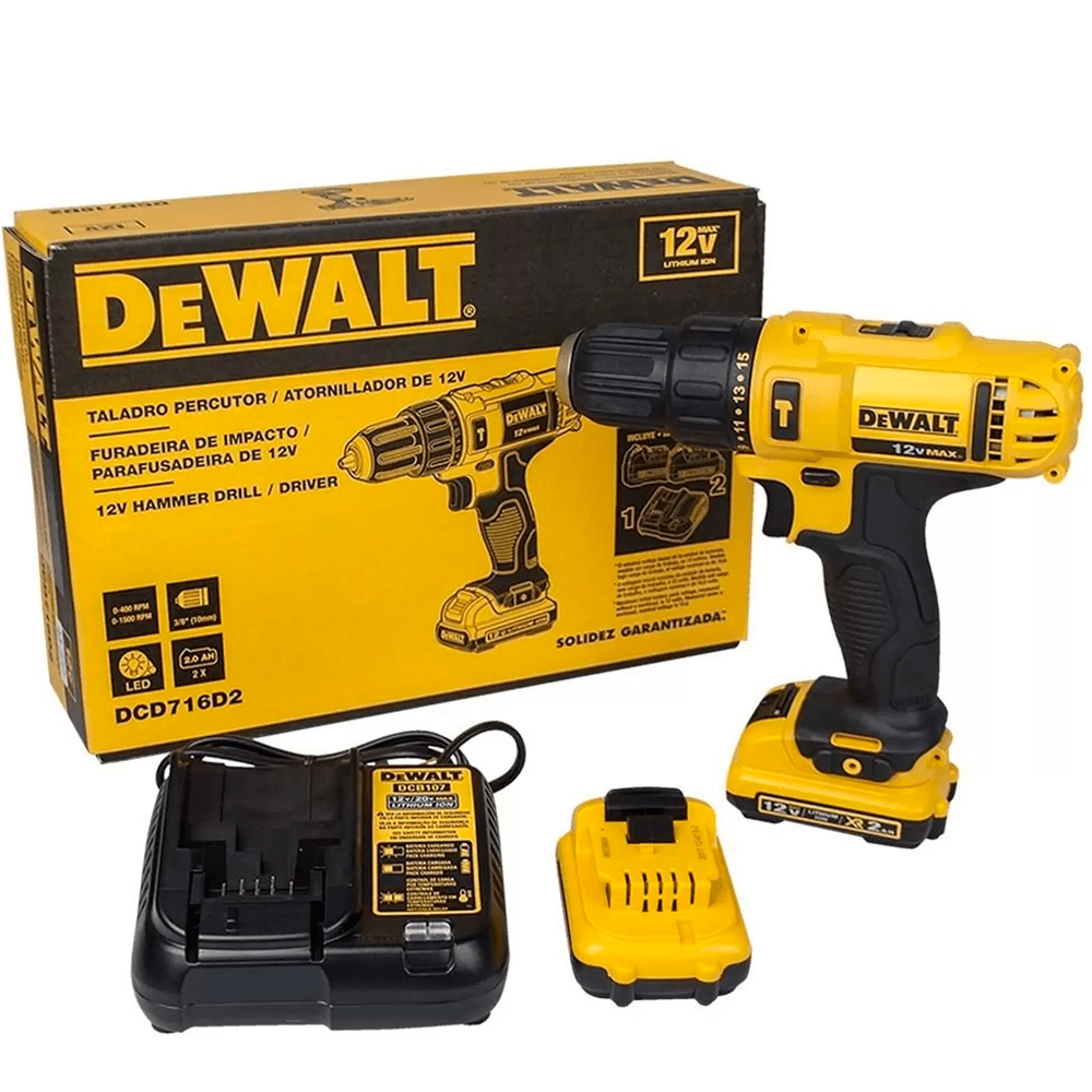 Parafusadeira/Furadeira 12V Bivolt DCD716D2-BR - Dewalt