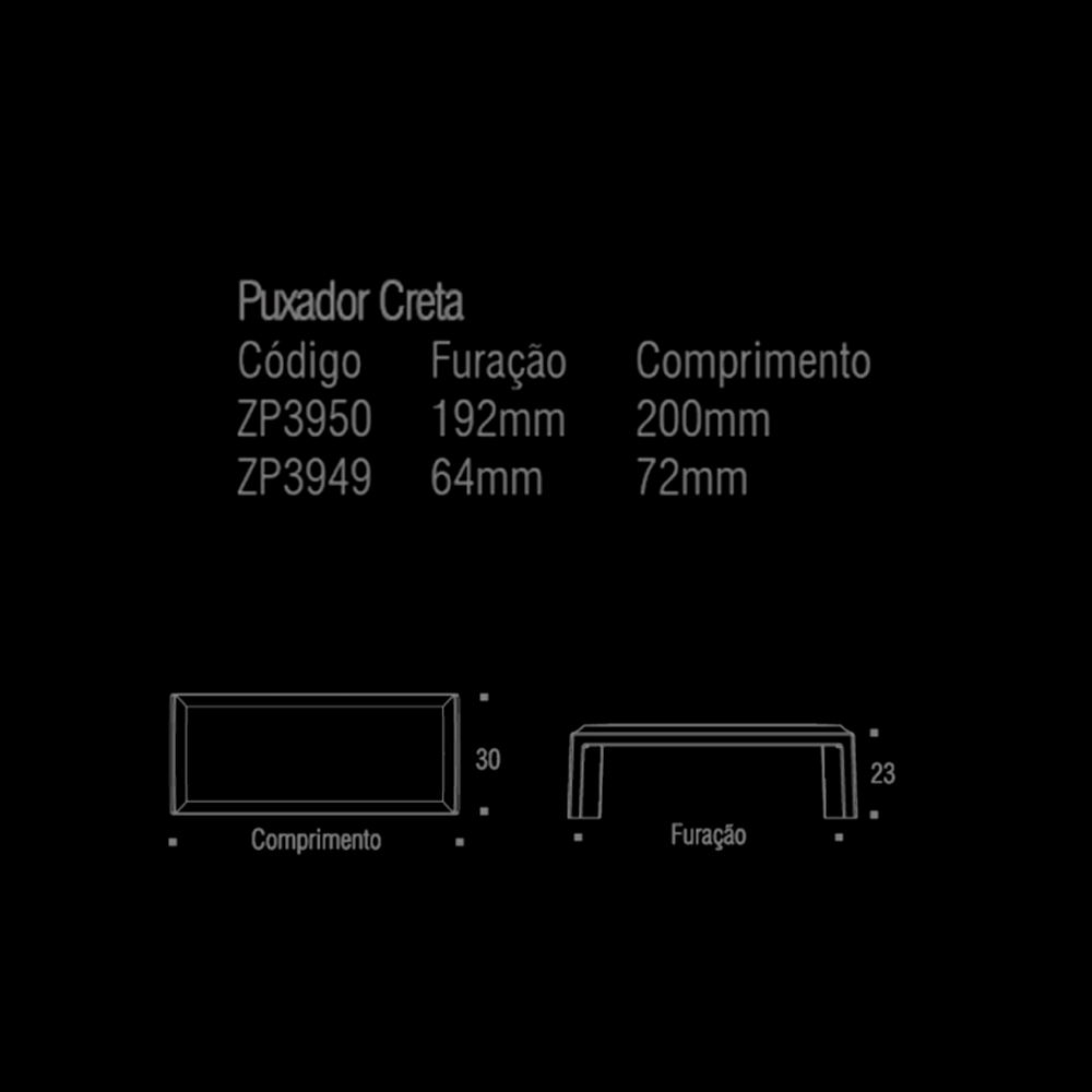 PUXADOR CRETA 192MM CR