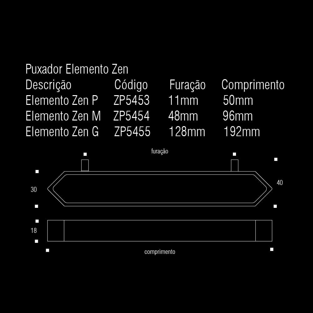 Puxador Elemento M Dourado Zen
