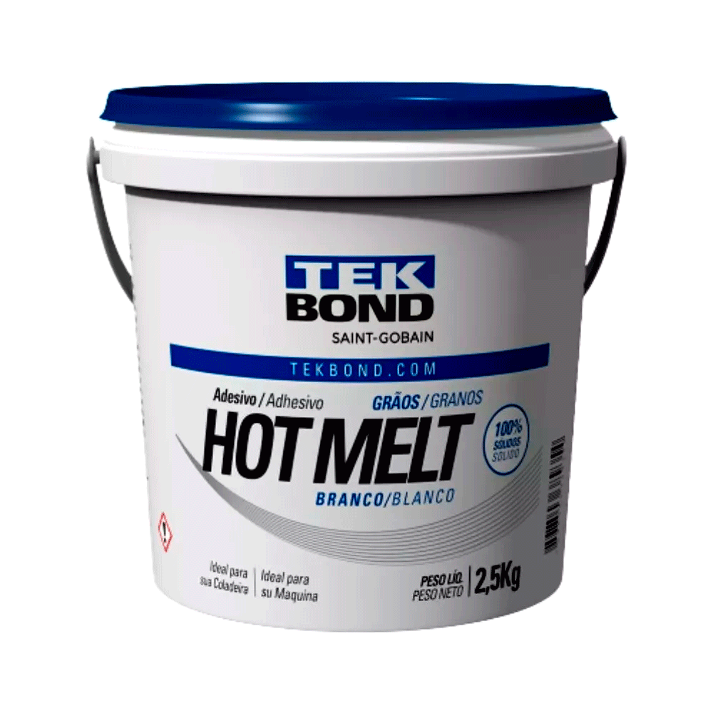 Cola Hot Melt Grãos Branco 2,5KG - Tekbond