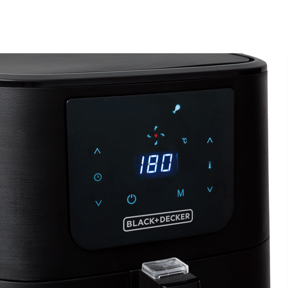 Fritadeira Elétrica Preta Sem Óleo Air Fryer 7L 127V Painel Digital - Black Decker