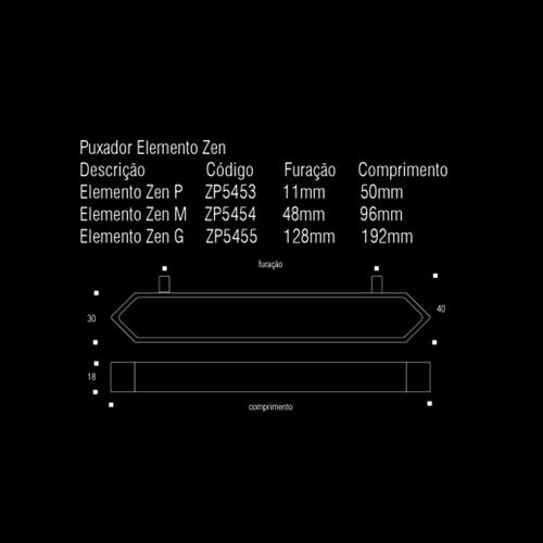 Kit 17 Puxador Elemento Zen M Dourado Zen