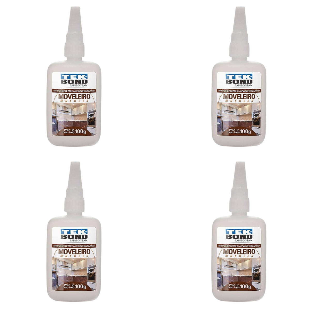 Cola Instantânea Tekbond 100g  Kit Com 4 Unidades Envio Imediato