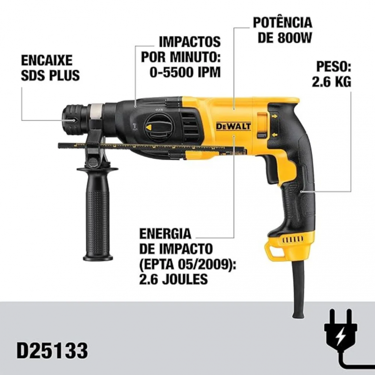 Martelete SDS Plus 120V D25133KBR