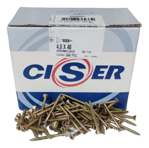 Parafuso Mdf 4,0X40 Phillips Caixa Com 500UN - Ciser
