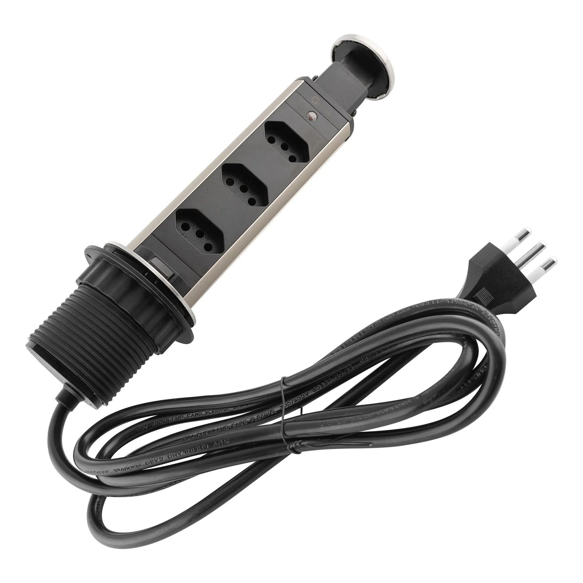 Torre De Tomada Multiplug Com 3 Tomadas Preto Renna