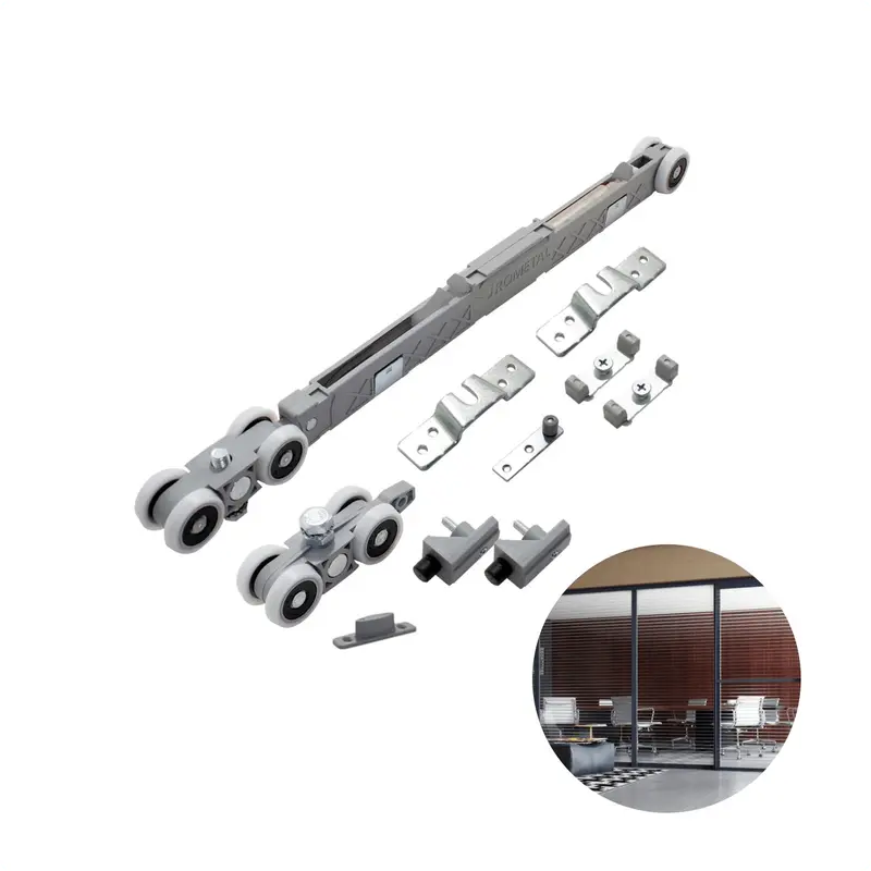 Kit RO Sistema Porta De Correr Rometal Top Max Até 80kg