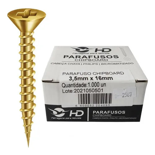 Parafuso Mdf 3,5X16 Phillips Caixa om 1000UN - Ciser