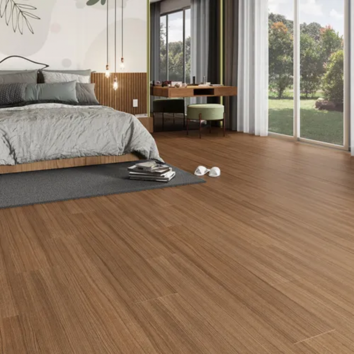 Piso Laminado Eucafloor Prime Colado Nogueira Natural (Cx.2,14 m²)