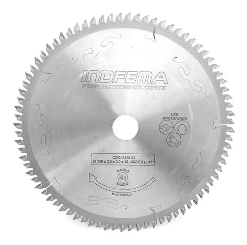 Disco De Serra 250mmx30mm 80 Dentes - Indfema