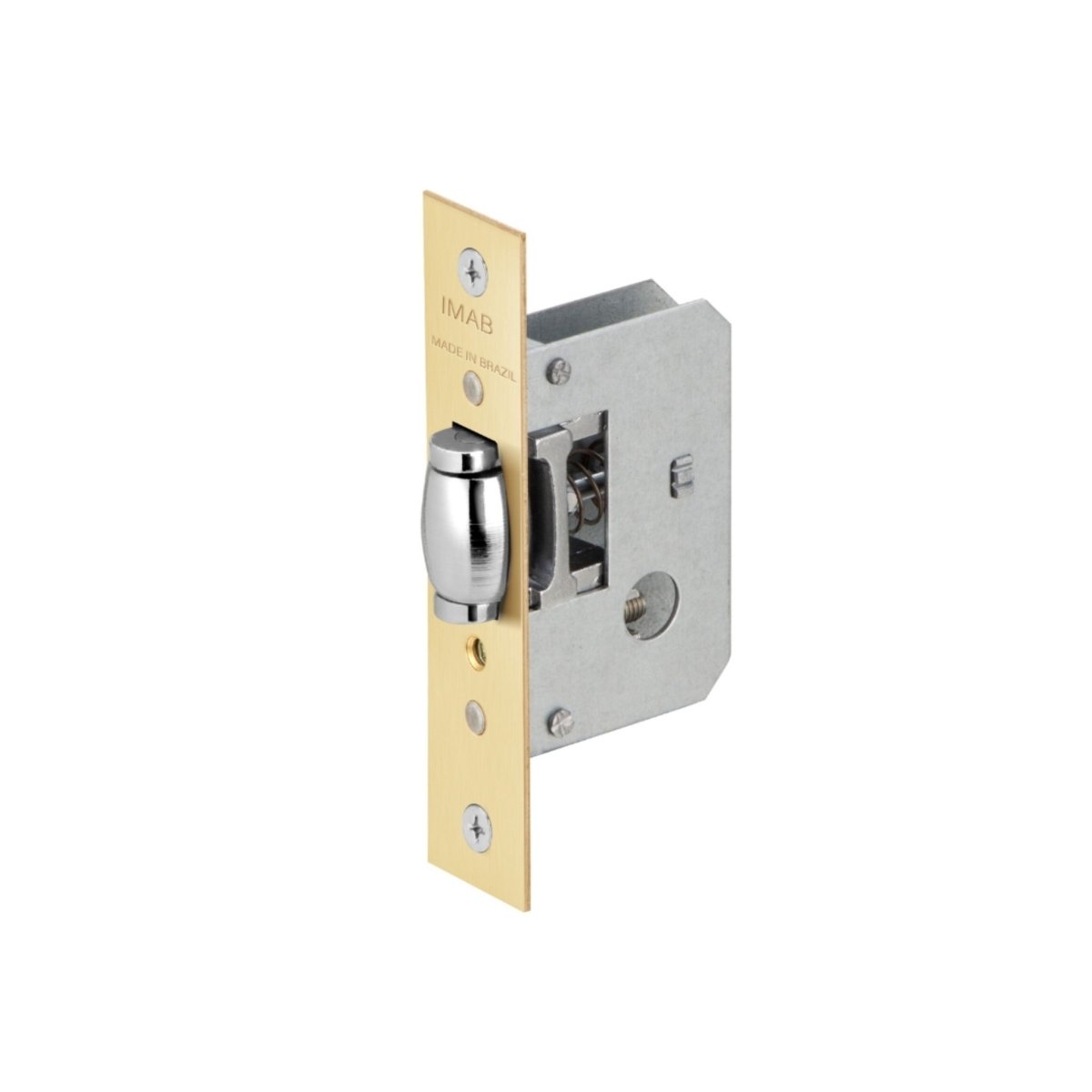 Fechadura Rolete Inox Amarelo Polido - Externa