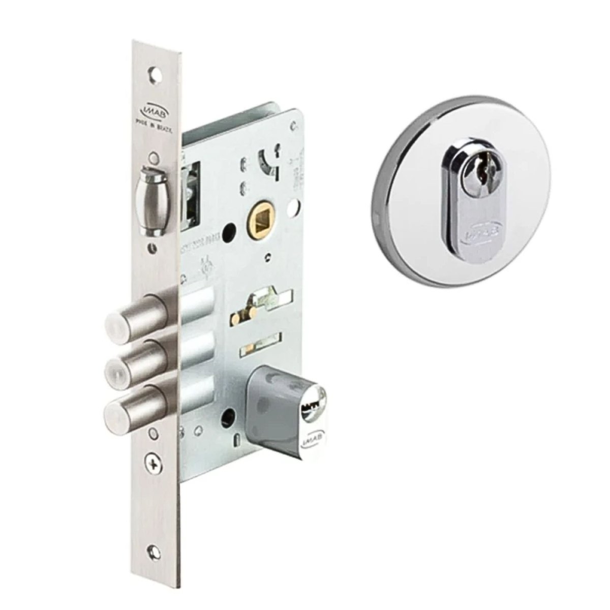 Fechadura Rolete 3 Pinos 4910 Inox Cromado - Externa