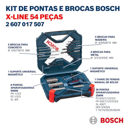 Kit X-Line 54 Peças 2607017507 - Bosch