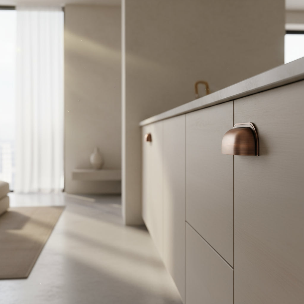 Puxador Pádua 96mm Cobre Opaco - Obispa Design